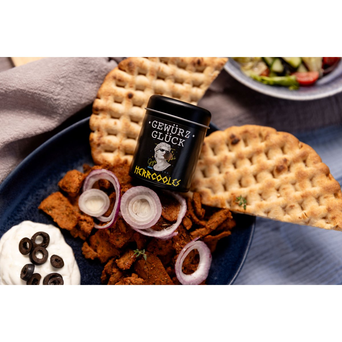 Gewürz-Glück Herrcooles mix di spezie - Spezie greche per gyros, calamari, feta, tzatziki e uova strapazzate