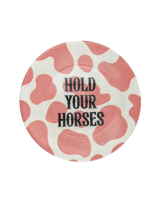 Dessertplade "Hold dine heste" Cowgirl -æraen