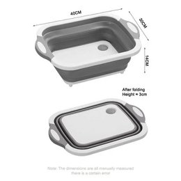 Évier pliable en silicone pour camping - Planche à découper portable