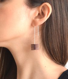 OPTICAL - Pendientes Cubo - Púrpura ciruela