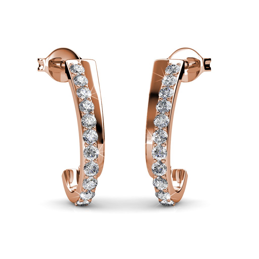 Joyce Earrings - Rose Gold and Crystal