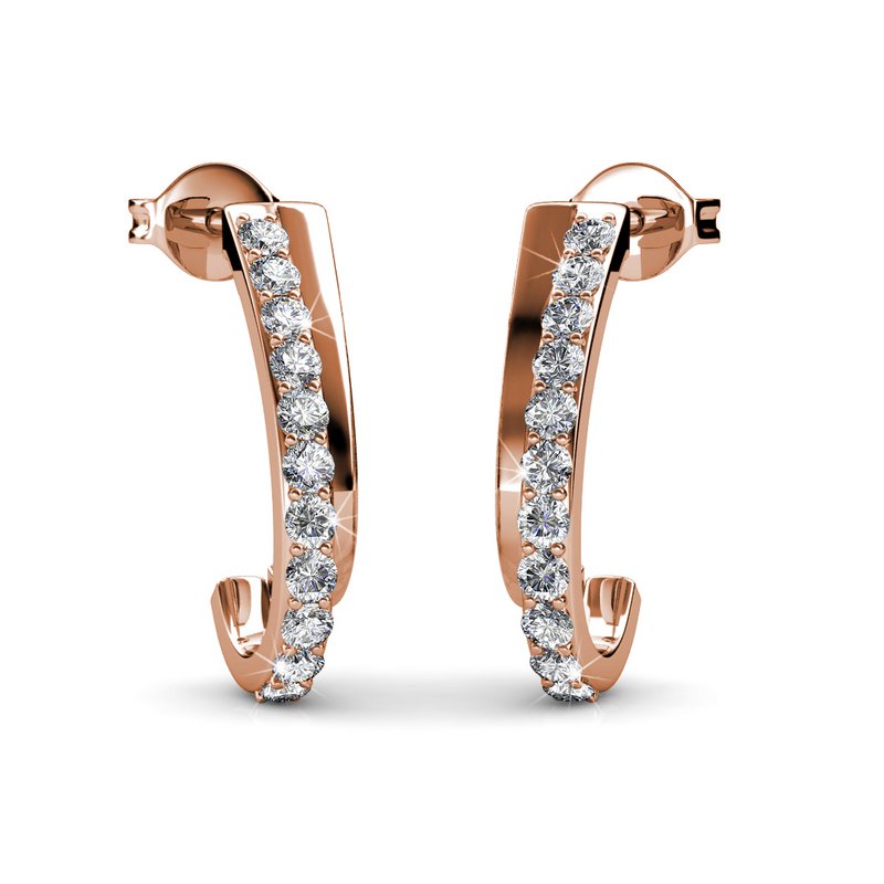 Joyce Earrings - Rose Gold and Crystal