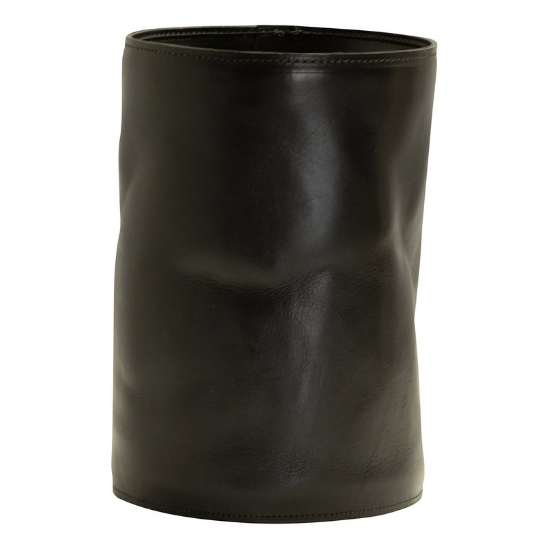 Vase Leder XXXL schwarz