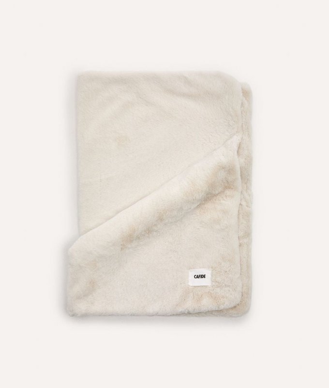 Lys beige pelseffekt hundetæppe, Toia