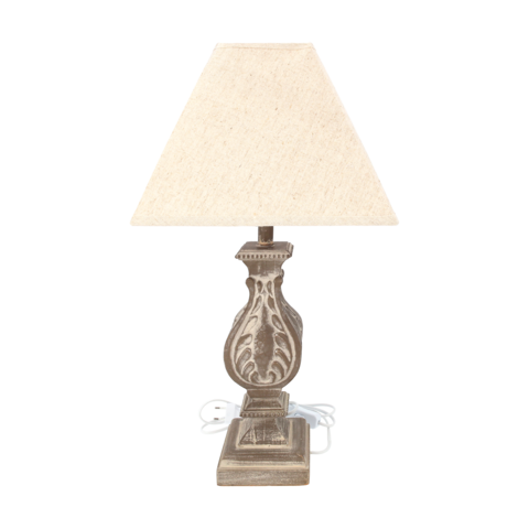 Barocklampe mit Lampenschirm H 58x30x30 cm aus Harz und Stoff