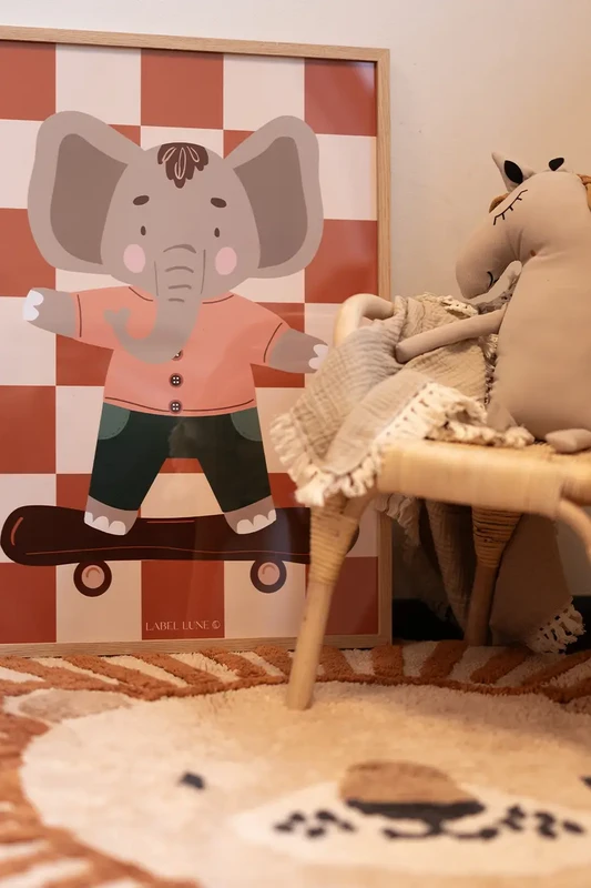 Plakat børneværelse elefant ollie