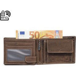 Portefeuille masculin - cuir cognac avec protection RFID et anti-skim
