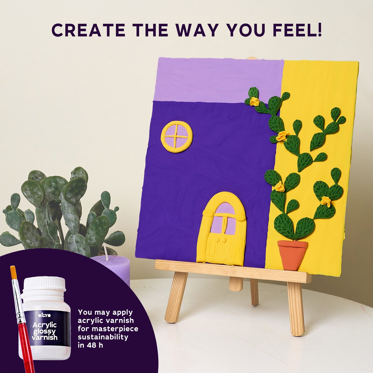 Okto Sensory Art 3D Painting - Windows - Lavender Afternoon