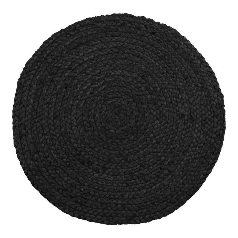 Bombay Placemat - Dark Grey, Jute, Ø38cm - Set of 4