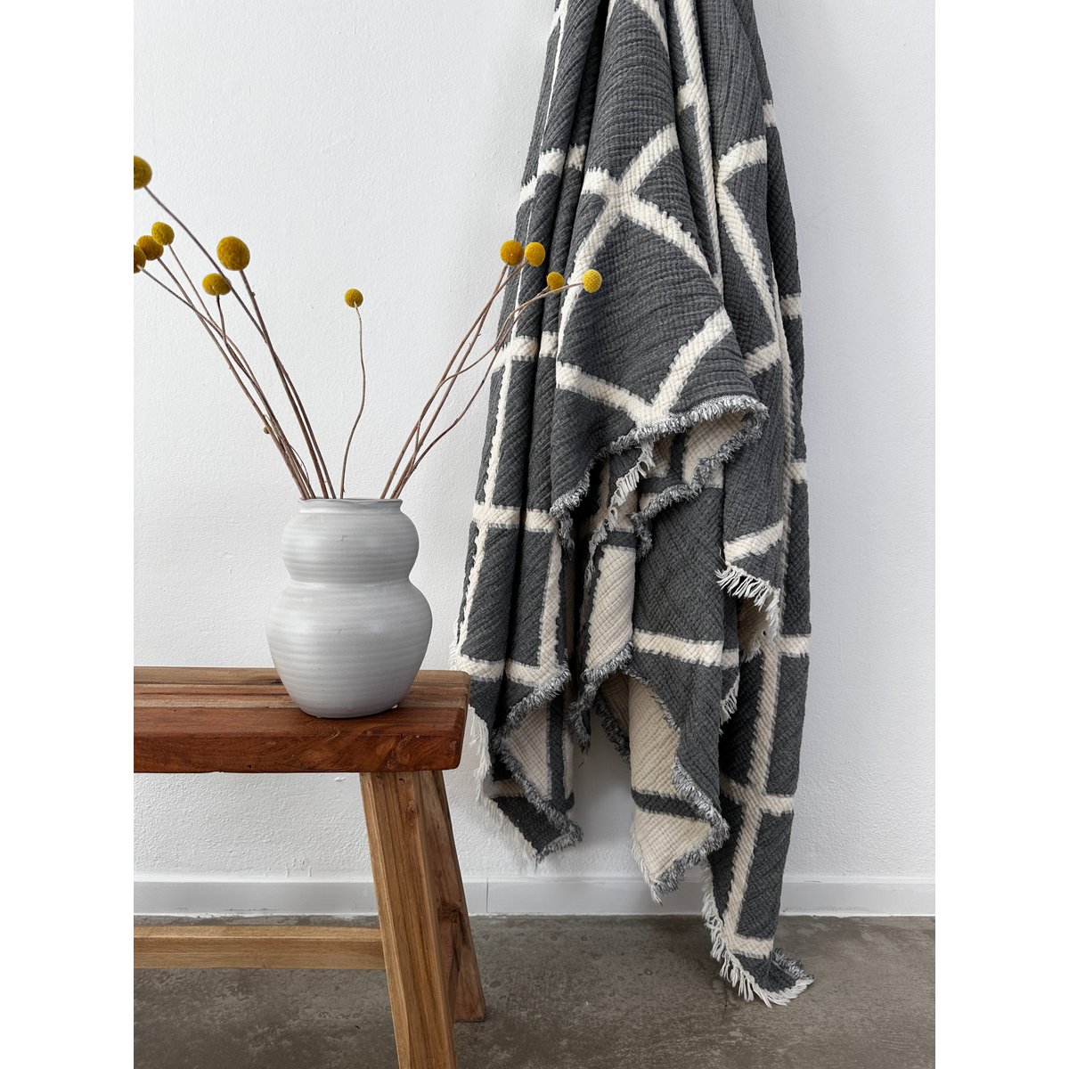 Muslin blanket - gray-white - 2.20 x 2.50 m