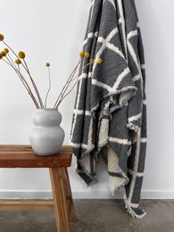 Muslin blanket - gray-white - 2.20 x 2.50 m