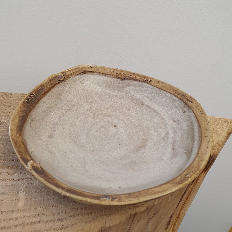 Dessert plate, crockery, handmade, stoneware, unique, plate, diameter approx. 16 cm, creamy white, matt