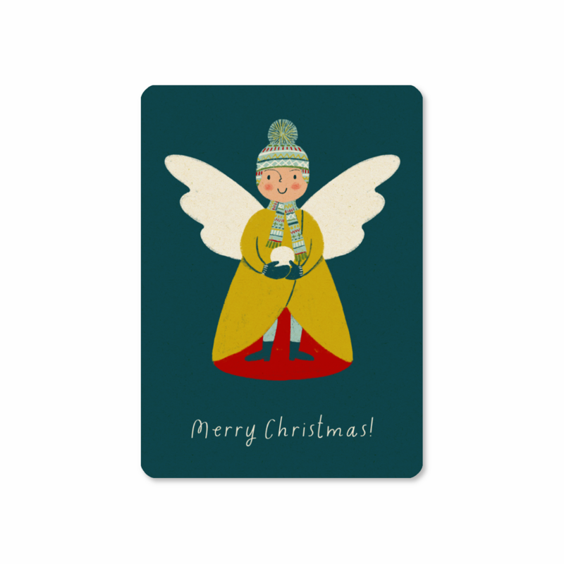 Postcard |  Angel with snow ball
