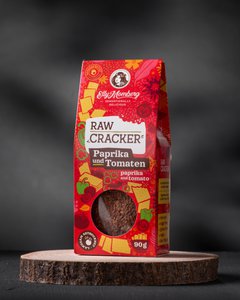 Keto-Leinsamen-Cracker mit Tomate und Paprika 90 g – Vegan, ohne Zuckerzusatz, laktose- und glutenfrei