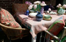 Housse de Coussin Vintage Kantha 50x70 cm orange pastel