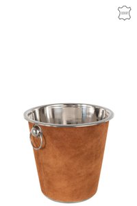 J-Line ice bucket round - leather - cognac