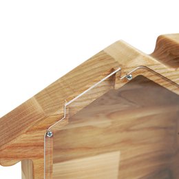 Sparschwein aus Holz, Spardose in Hausform