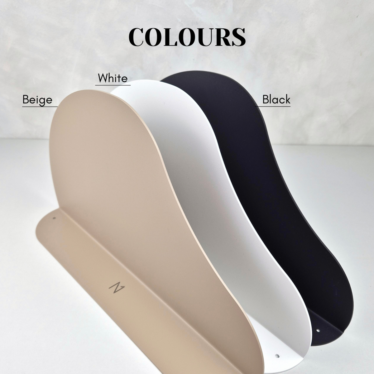 Wall shelf MOSS, white, beige, black