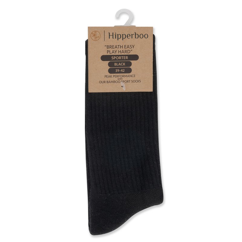 Hipperboo® 3 of 6 Paar Bamboe Sportsokken | Tennissokken | Hardloopsokken | Naadloos | Zwart of Wit | Meerdere maten
