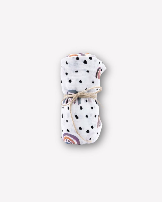 Muslin cloth organic cotton 120x120cm • Rainbow