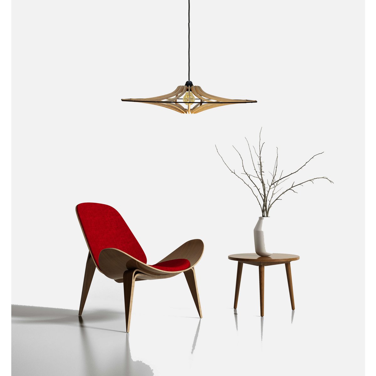 Suspension Design bois D65cm  SINGING BRUT