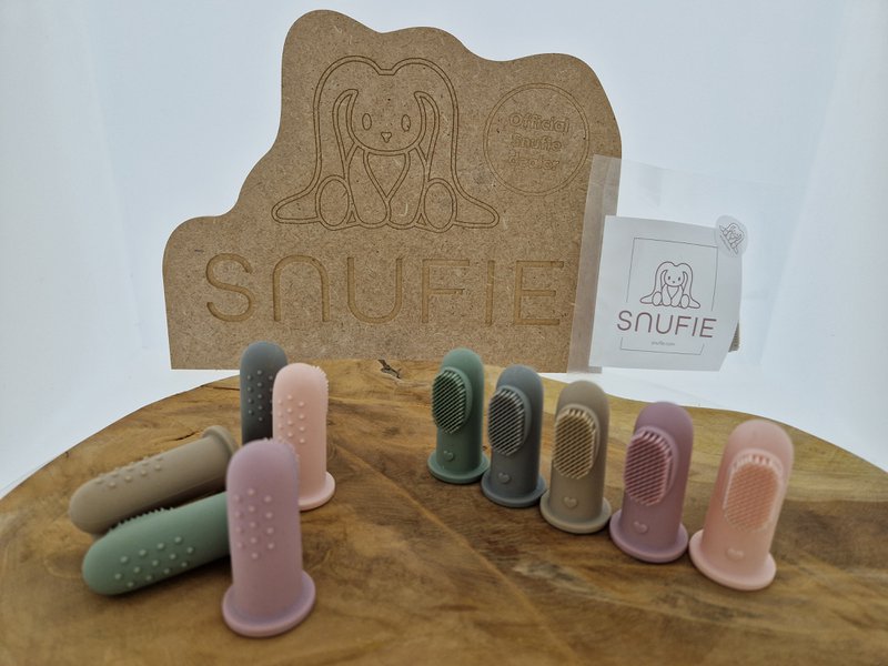 SNUFIE | Finger Toothbrush | Finger Toothbrush Baby | 2 pieces per pack | Toothbrush Silicone | GRAY