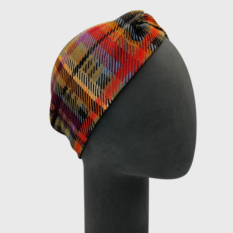 Headband with Twist Check Ponte Jersey