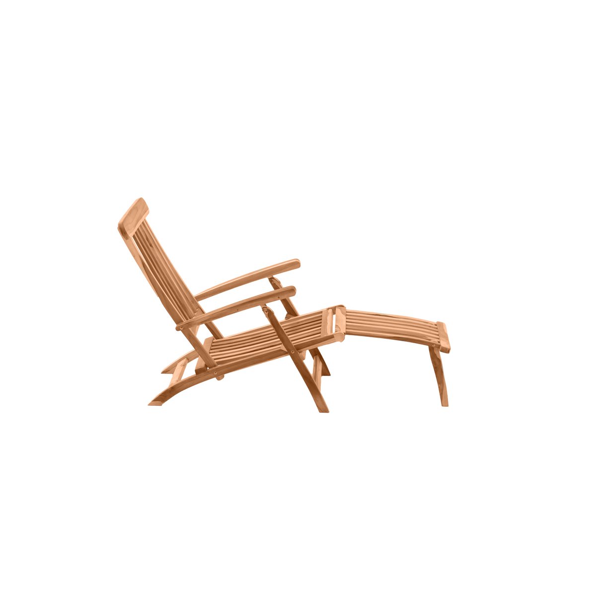 Deck chair with footrest, teak