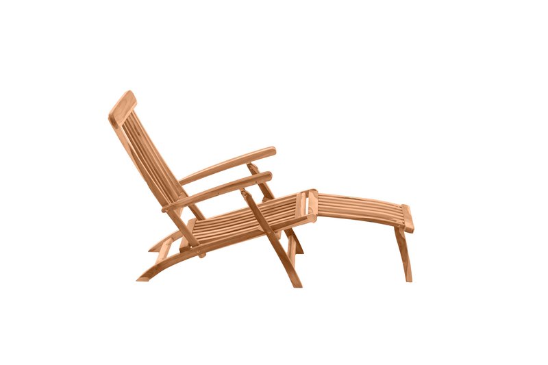 Deck chair with footrest, teak