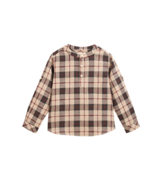 Boys' Scottish plaid shirt with mandarin collar P152-11608183