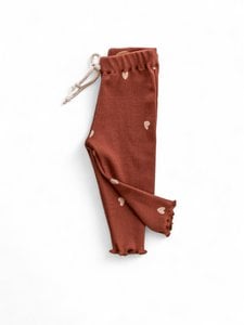 Geribbelde leggings / palissanderharten