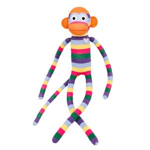 Soft toy sock monkey Maxi stripes multicolored