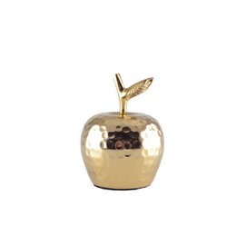 Pomme décorative dorée 9x9x12cm