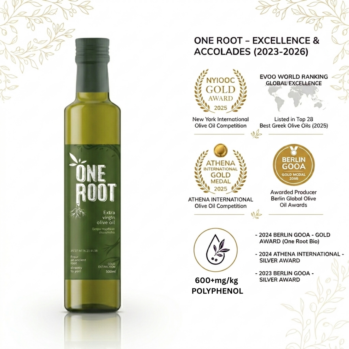 Cretan Heritage – One Root – Greek Extra Virgin Olive Oil – 5L Can