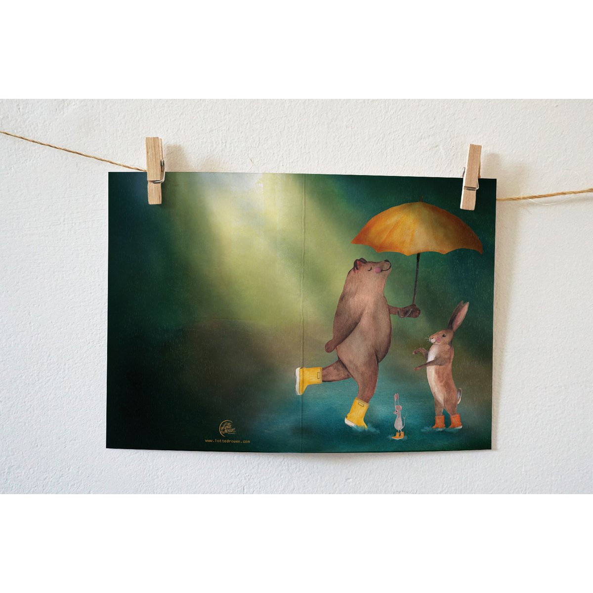 Greeting card Dancing in the rain