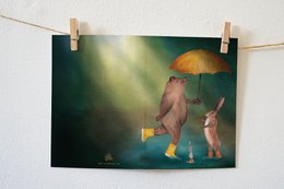 Greeting card Dancing in the rain