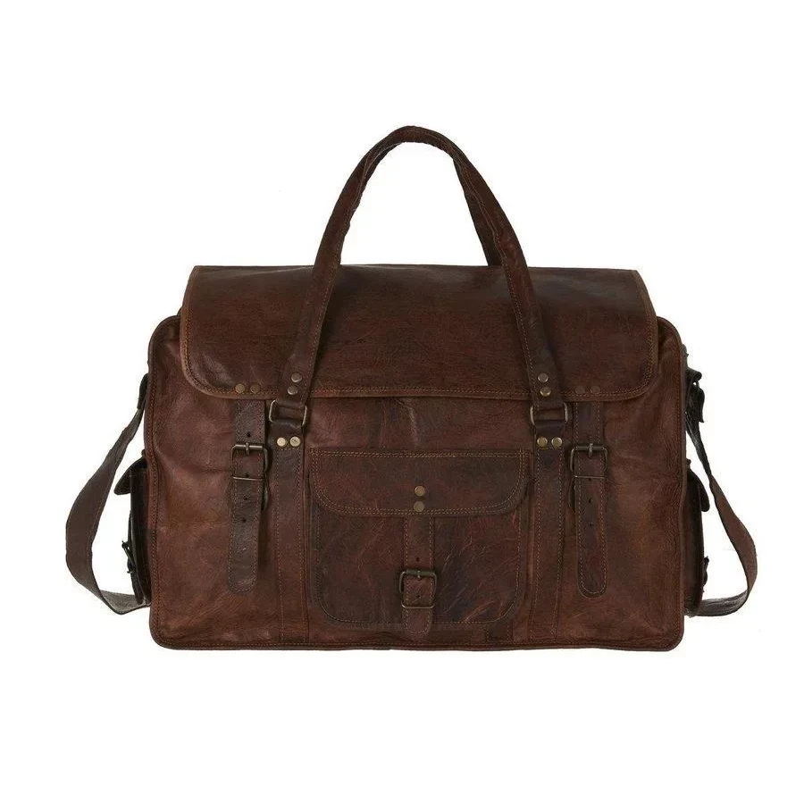Ręcznie robiona marokańska torba podróżna ze skóry koziej – Artisan 20 cali (50 cm) „Aero” Torba podróżna i wysokiej jakości torba unisex na siłownię i lot