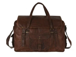 Borsa da viaggio in pelle di capra marocchina fatta a mano – Borsone "Aero" artigianale da 20" (50 cm) e borsa da palestra per volo unisex premium