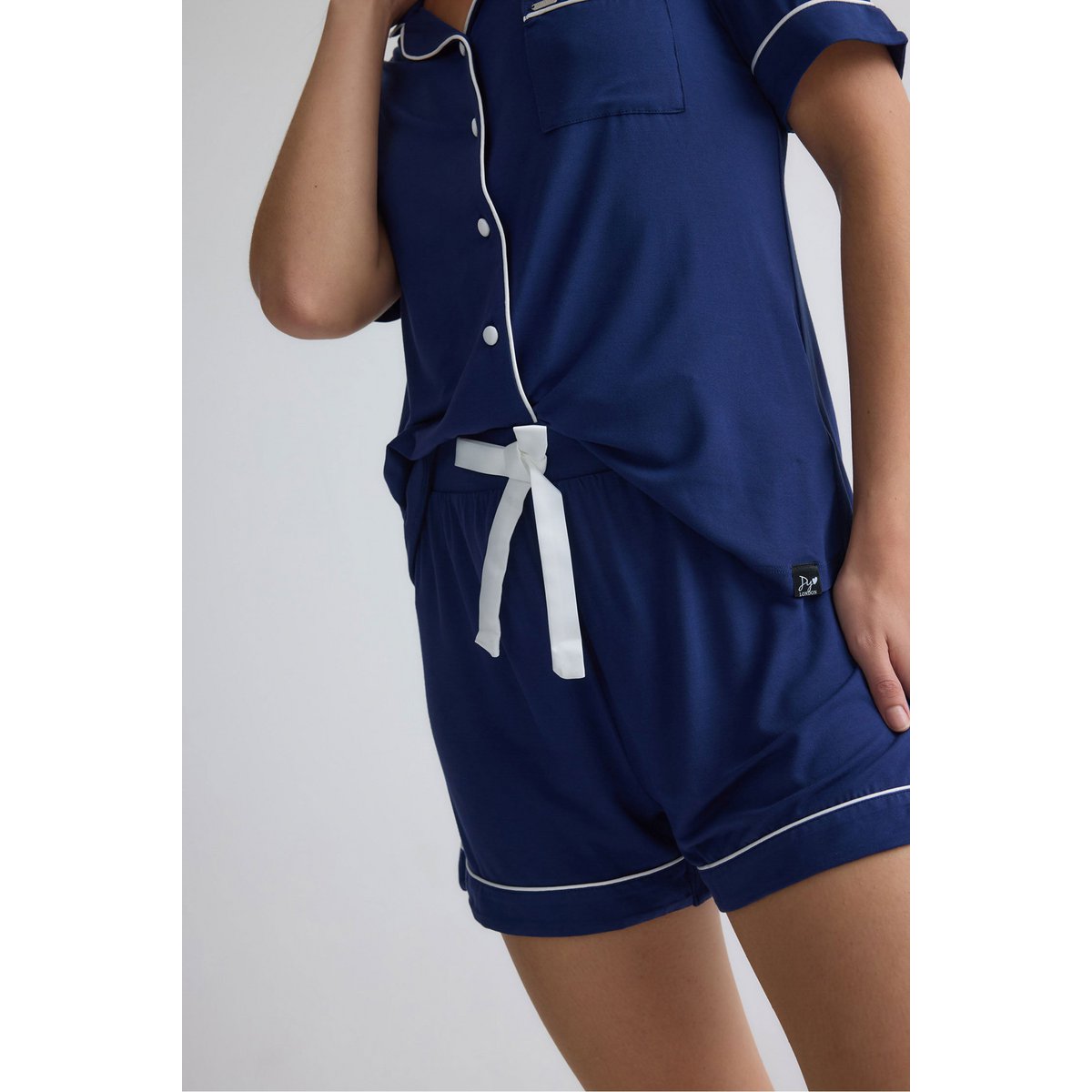 Bambus-Hemd-Shorts-Set in Mitternacht
