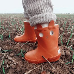 LOOKICAT Regenstiefel für Kinder, Ziegelstein