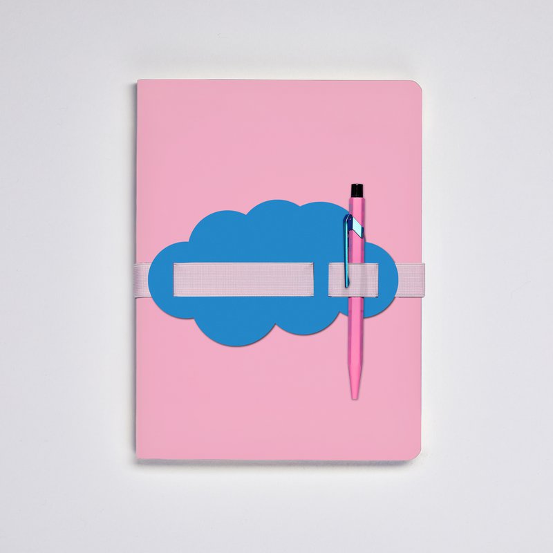 Voyager L Licht - Wolk | Notitieboekje A5+ | Gestippeld dagboek | 3,5 mm puntraster | 176 genummerde pagina's | 120g Premium-Papier | leer rosé | met pen- en smartphonehouder Cloud |  geproduceerd in Duitsland