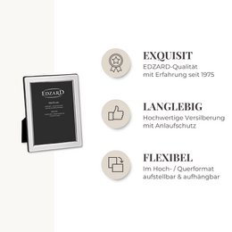 EDZARD set of 2 photo frames Salerno for photo 13 x 18 cm, noble silver-plated, tarnish-resistant