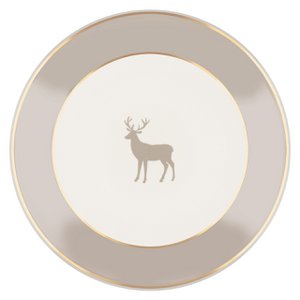 Dinner plate model “Deer” 18 carat gold, Desert Pearl