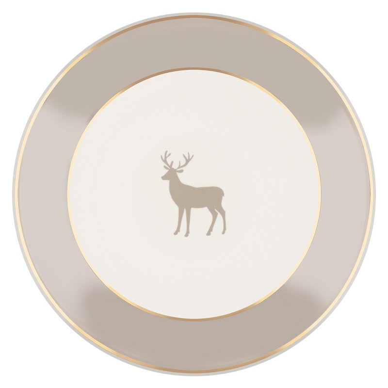 Middagstallerken model “Deer” 18 karat guld, Desert Pearl