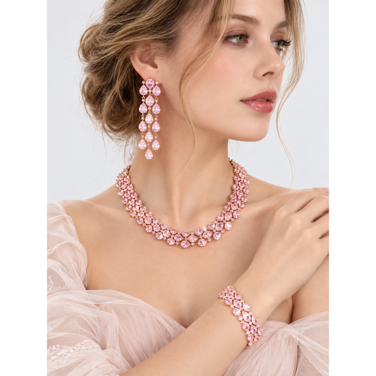 Errötendes Diamant-Couture-Schmuckset