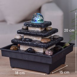 Fontaine d'Intérieur - Eka - Déco Zen et Originale - Design Temple Lumière Led Colorée - Idée Cadeau