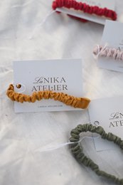 Skinny No plastic Elastic Linen Scrunchies - Linen Hårbånd