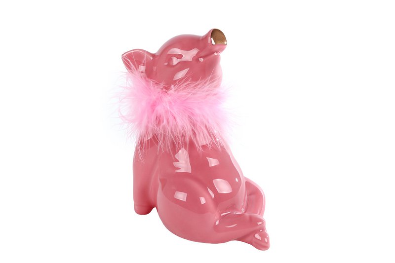 Spardose Pig Lady rosa Steingut