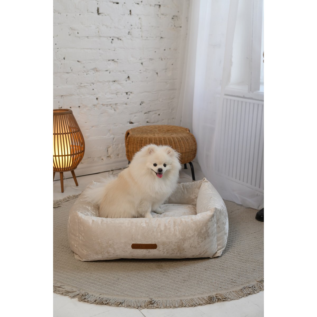 Luxus-Hundebett SAPPHIRE – Skulpturaler Marmorsamt, orthopädische Unterstützung, handgefertigt in Europa