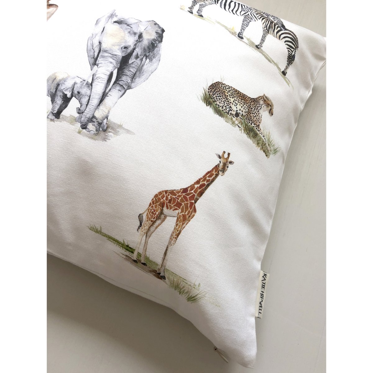 Cojín infantil con estampado de animales de Safari
